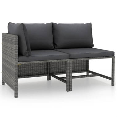 Grey rattan 2 online seater sofa